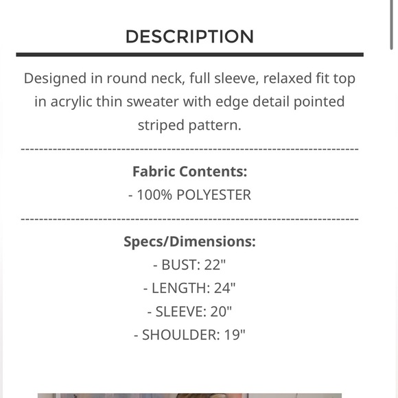 298 🧡 POL. Colorful Striped Knit Summer Sweater - Picture 6 of 6